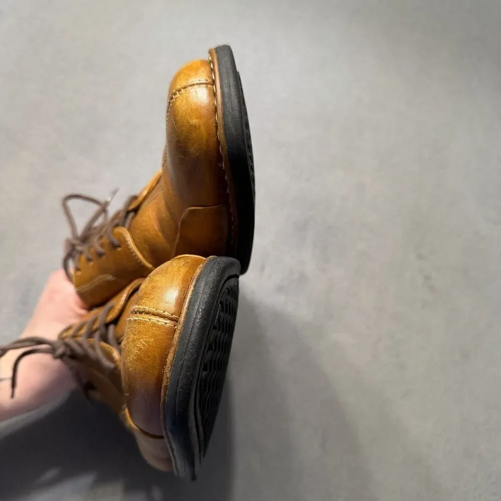 Johnston & Murphy Mens Size 8.5 M Brown Leather Split Toe Derby Dress Shoe
